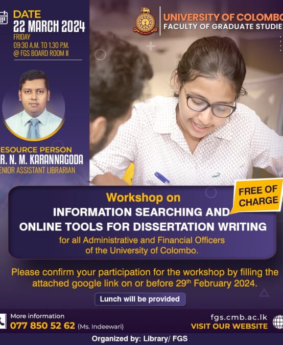 Workshop on ‘Information Searching and Online Tools for Dissertation Writing’