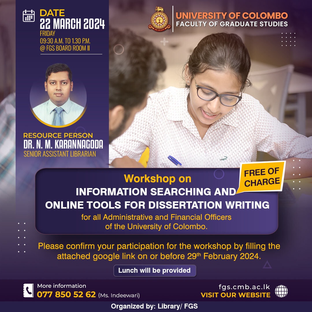 Workshop on ‘Information Searching and Online Tools for Dissertation Writing’