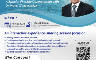 A Fireside Conversation with Dr. Hans Wijayasuriya