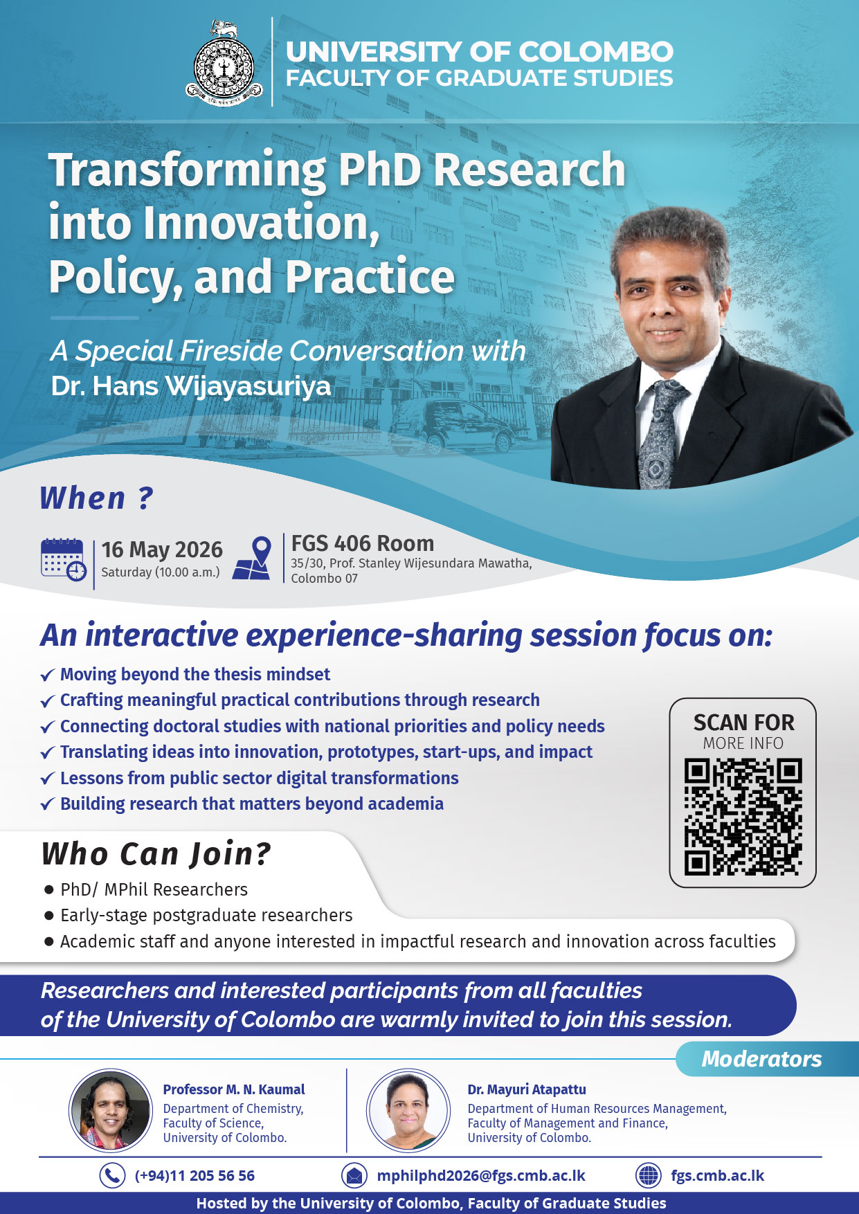 A Fireside Conversation with Dr. Hans Wijayasuriya